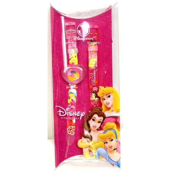 Disney Store Princess Belle Aurora Cinderella Watch Girls Kids Heart Face Band - Picture 1 of 5